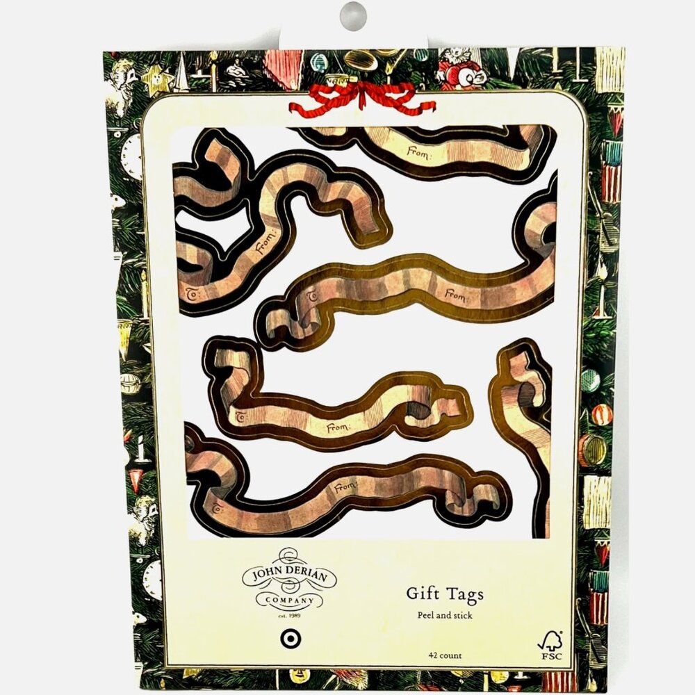 NEW 2025 John Derian x Target 42ct Peel and Stick Christmas Holiday Gift Tags